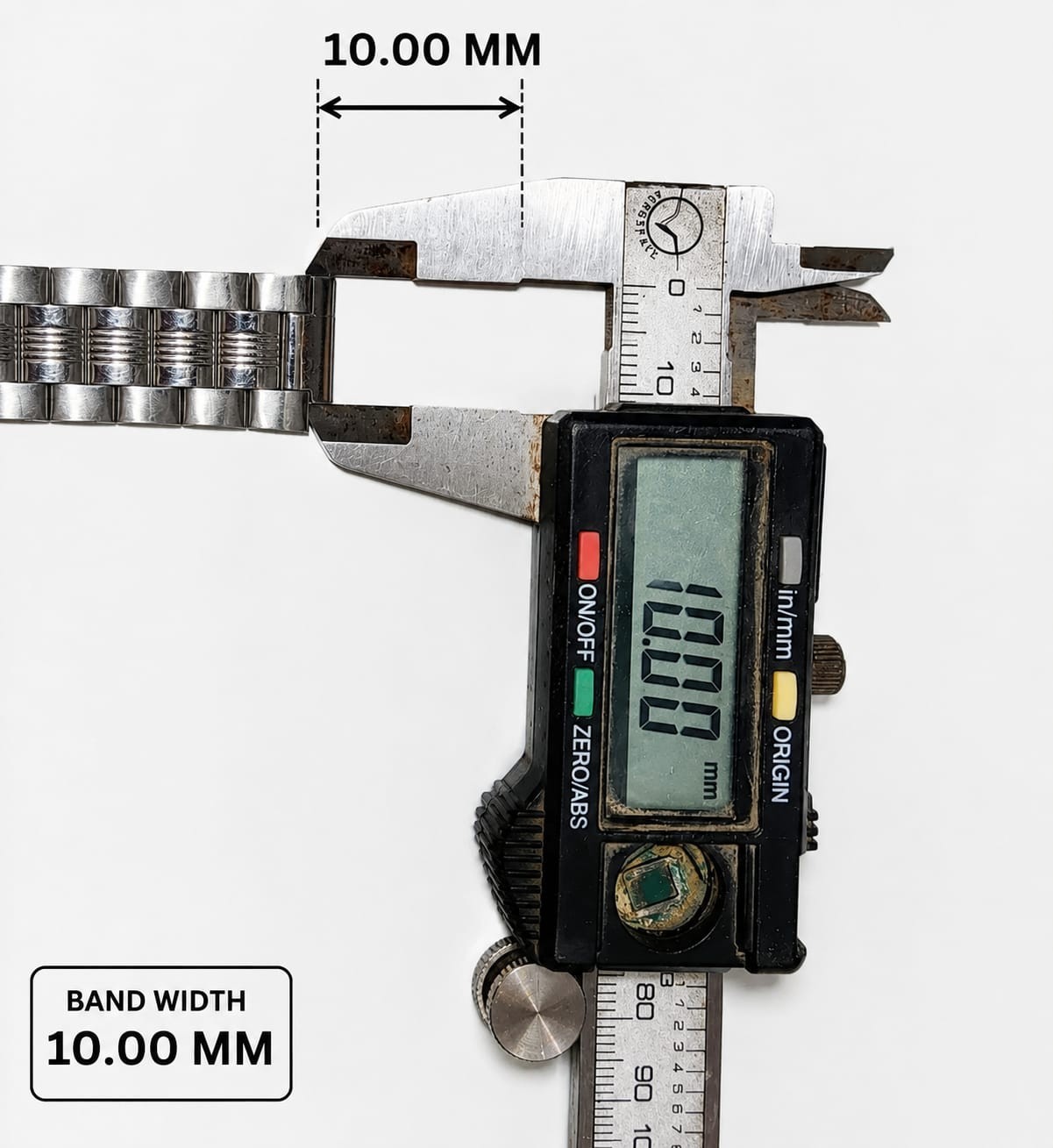10MM Stainless Steel Watch Strap Expandable Bracelet with Secure Fold-Over Clasp