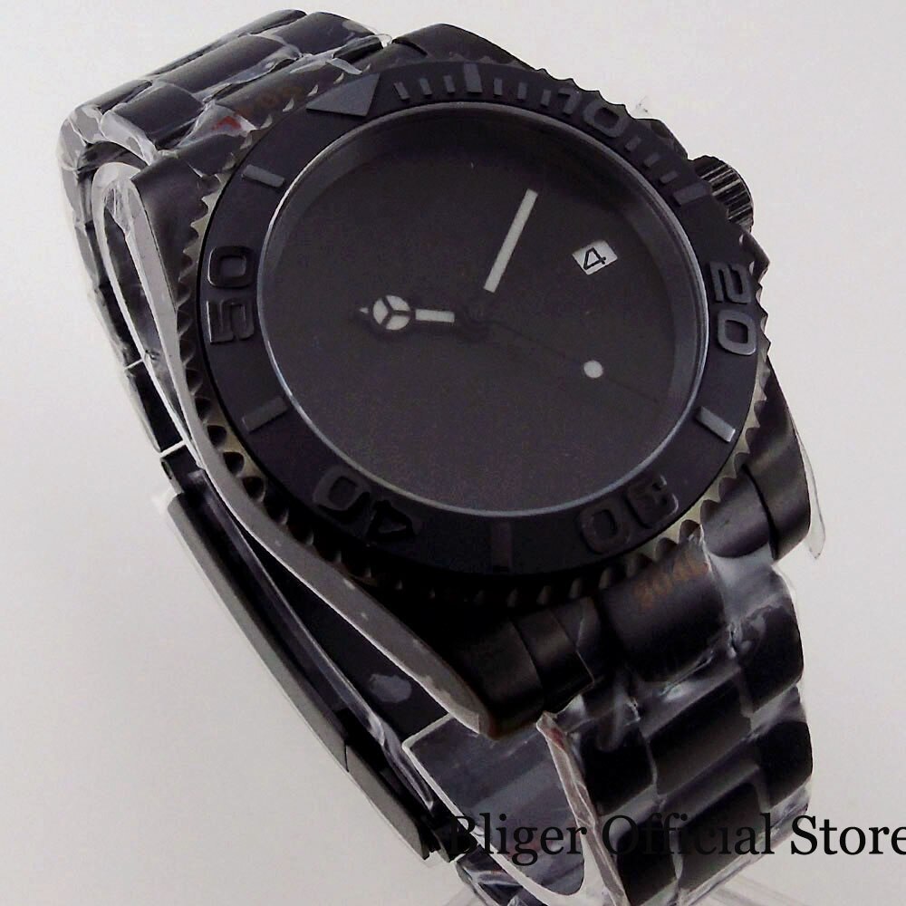 BLIGER PVD NH35A PT5000 MIYOTA Automatic Men Watch 10ATM Sterile Dial Black Hand