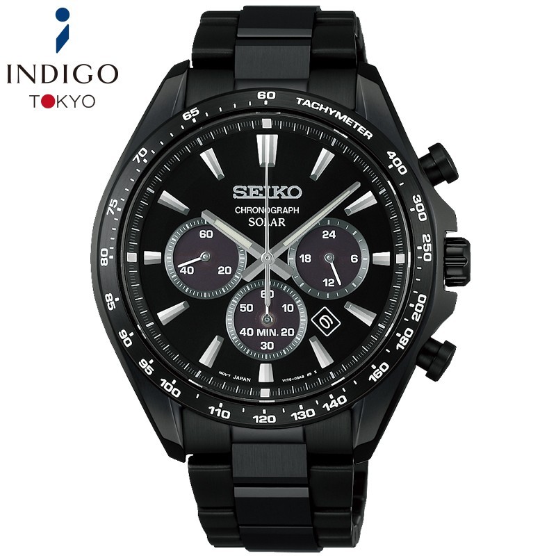 Seiko SELECTION SBPY187 Chronograph Solar Black Dial 42.2mm Watch