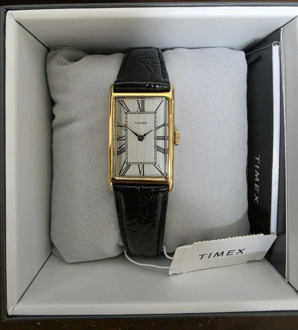 TIMEX 1976 Dress Reissue TW2Y56200 Gold Rectangle Watch 21mm
