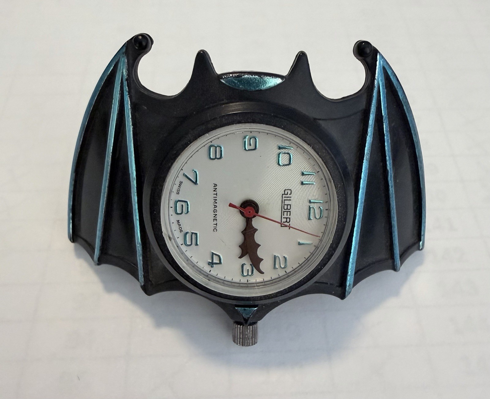 1966 Batman Gilbert Action Watch BATMAN (Not OG Band) Still Works