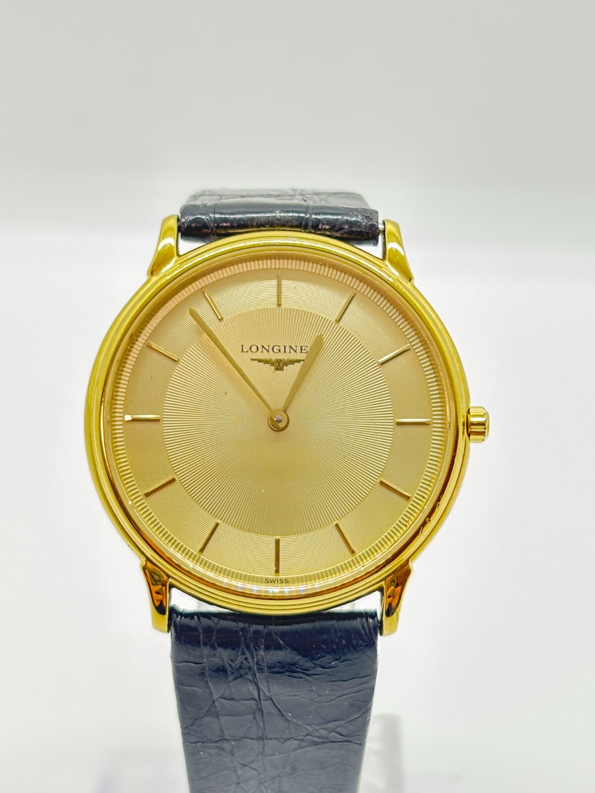 [Near MINT] Longines L4.676.2 34mm Gold Dial Quartz Men’s Watch Used Working