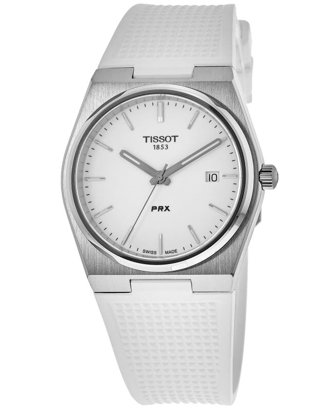 New Tissot PRX Quartz White Dial Rubber Strap Men’s Watch T137.410.17.011.00