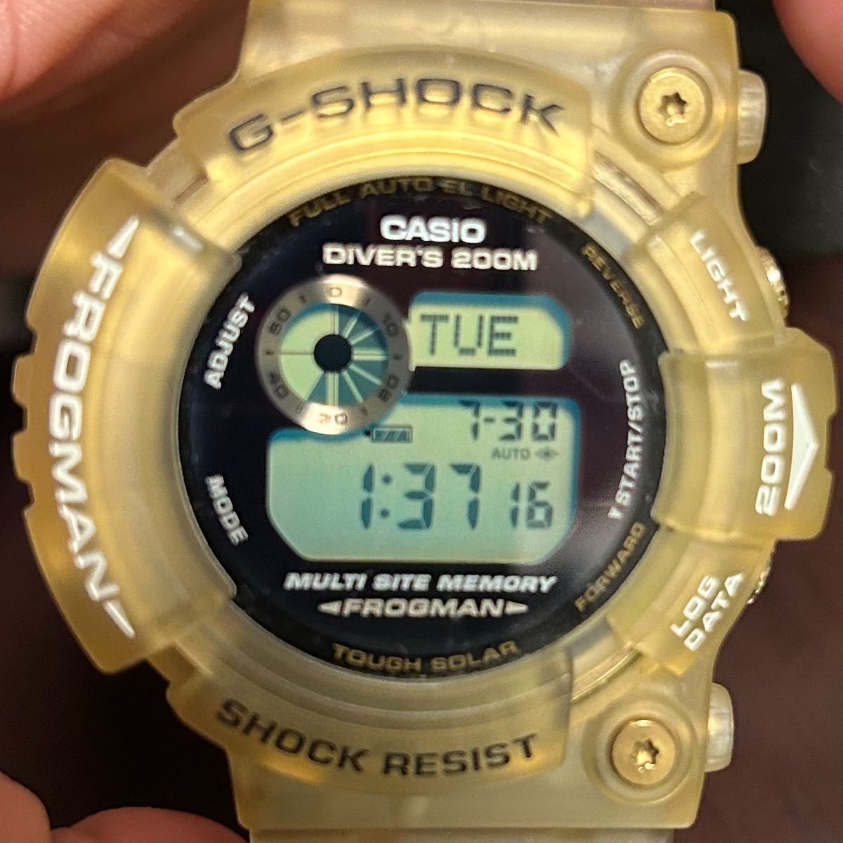 CASIO G-SHOCK GW-225E-7JF FROGMAN 25th Glorious Gold Solar Watch Box