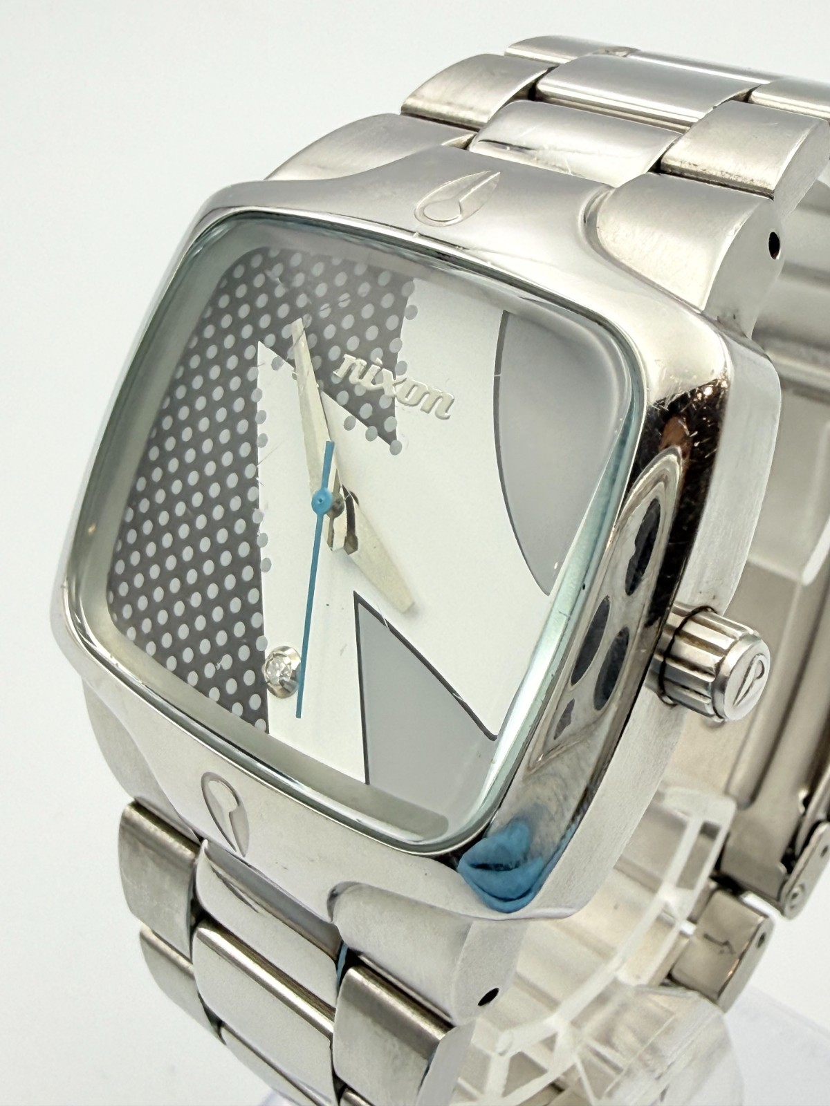 NIXON The Player White Lightning Quartz Watch Wrist 16.5cm (6.5 in) – Rank C