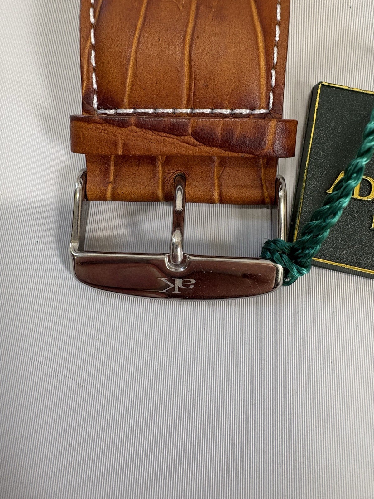 Adee Kaye Beverly Hills Dual Time Watch Square Brown Leather Band AK410M