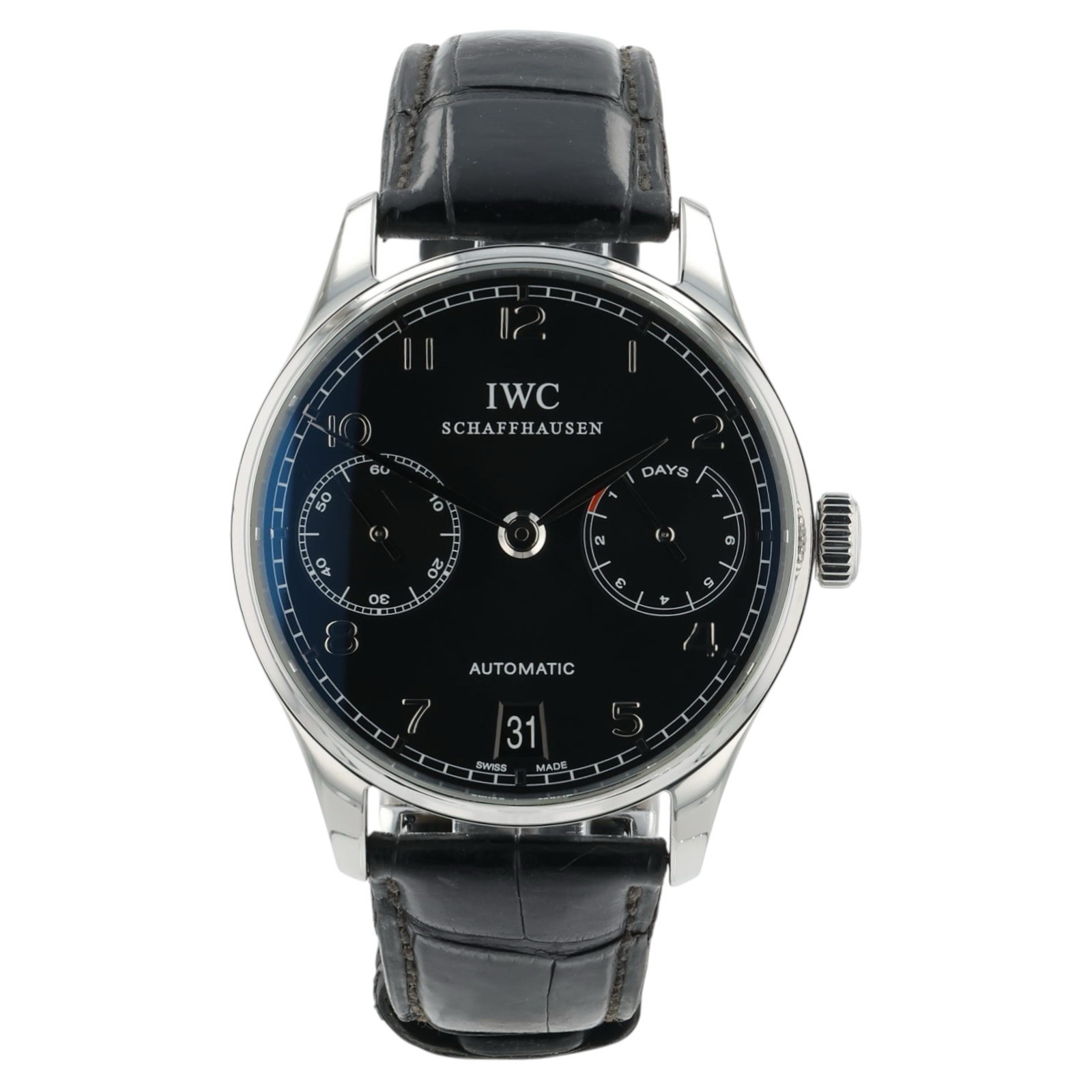 IWC Portuguese Black Dial Stainless Steel 42mm Automatic Men’s Watch IW500109