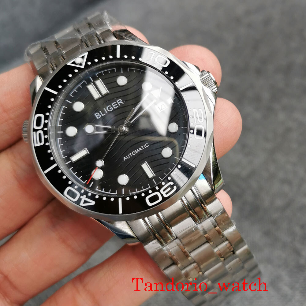 Bliger 41mm Black Dial Sapphire Glass Luminous NH35 MIYOTA 8215 PT5000 Men Watch