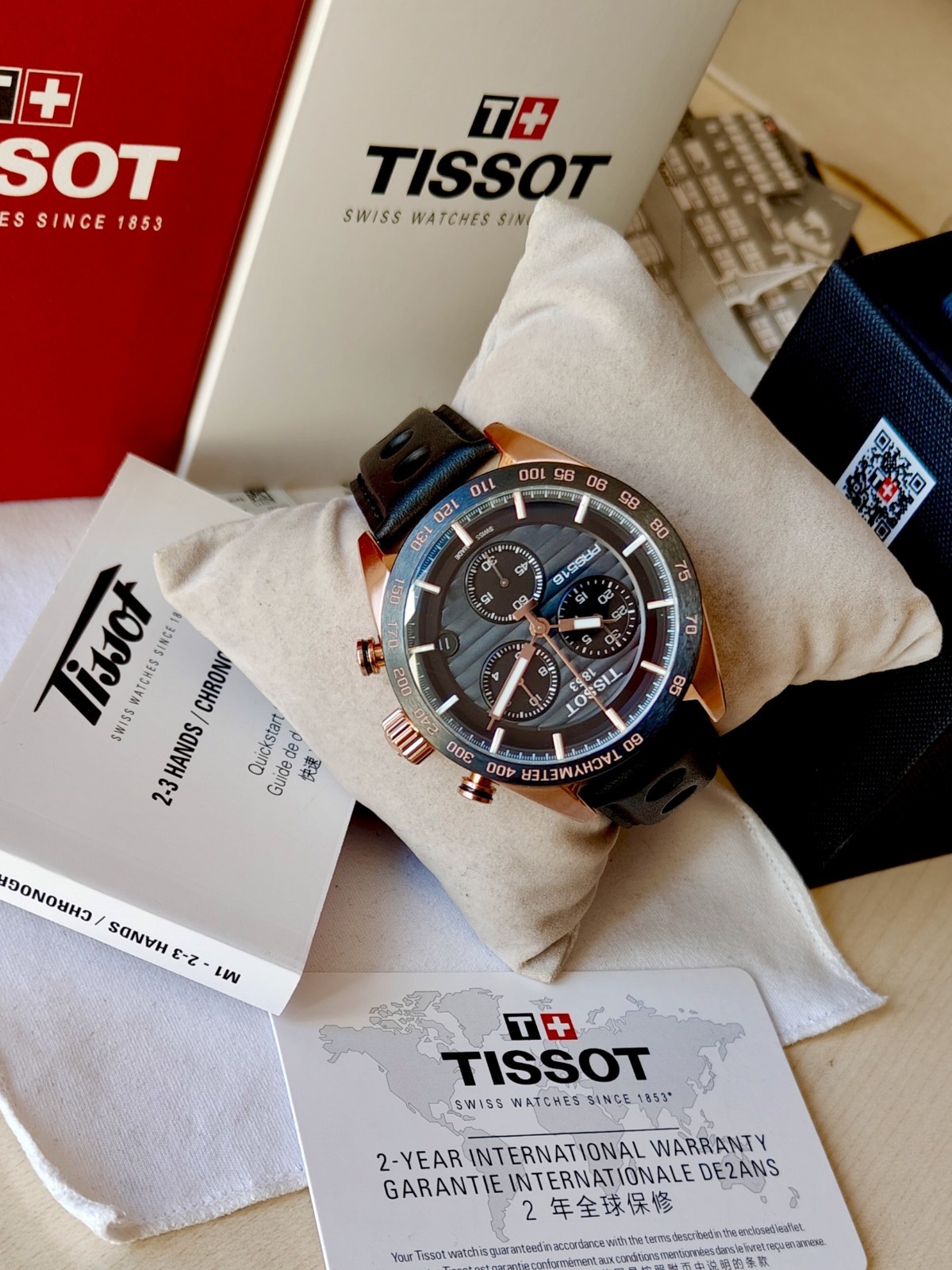 Tissot PRS516 Motorsport Racing Steel Chronograph Men’s Watch Black & Gold Dial