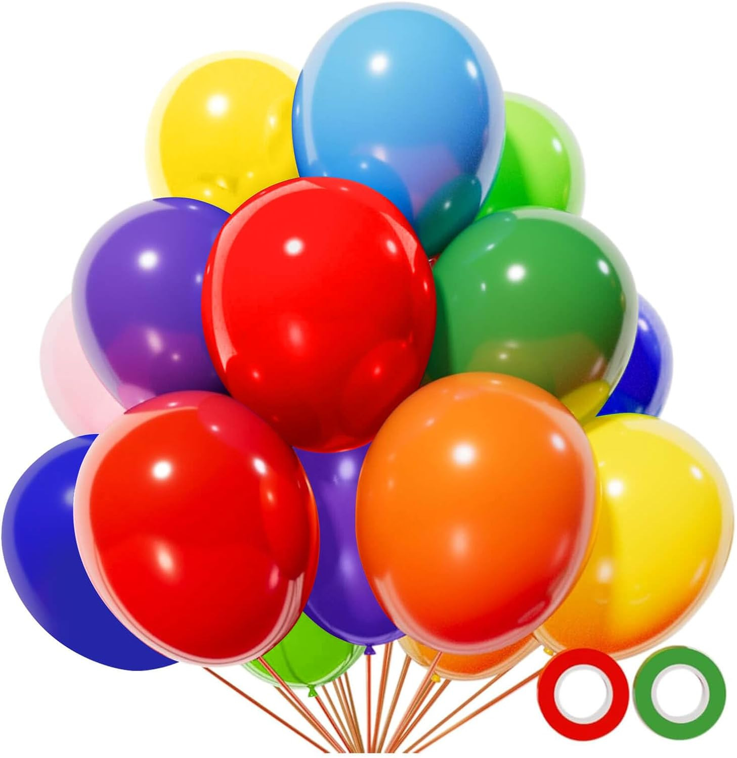 Rainbow Balloons 110 Pack 12 Inch Assorted Color Ballons Helium Latex Balloons f