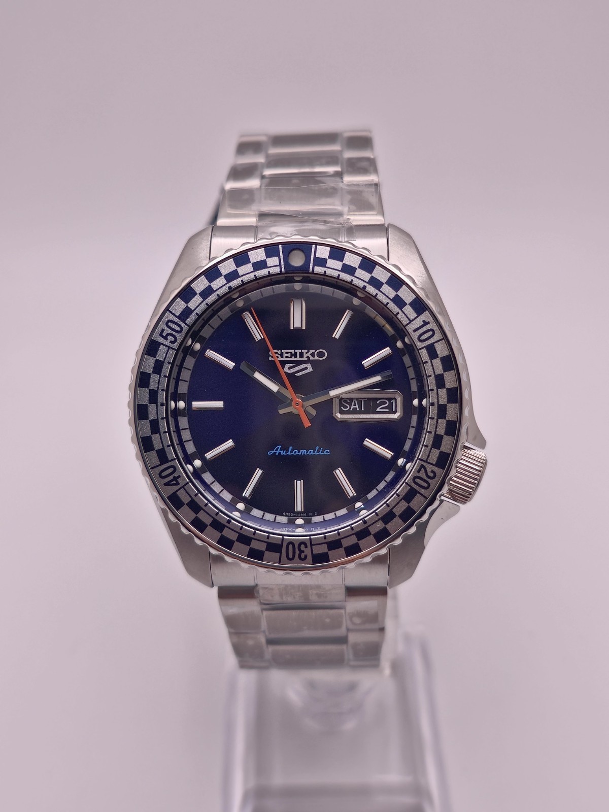 SEIKO 5 SPORTS SRPK65K1 42.5MM “CHECKER FLAG” BLUE DIAL AUTOMATIC New