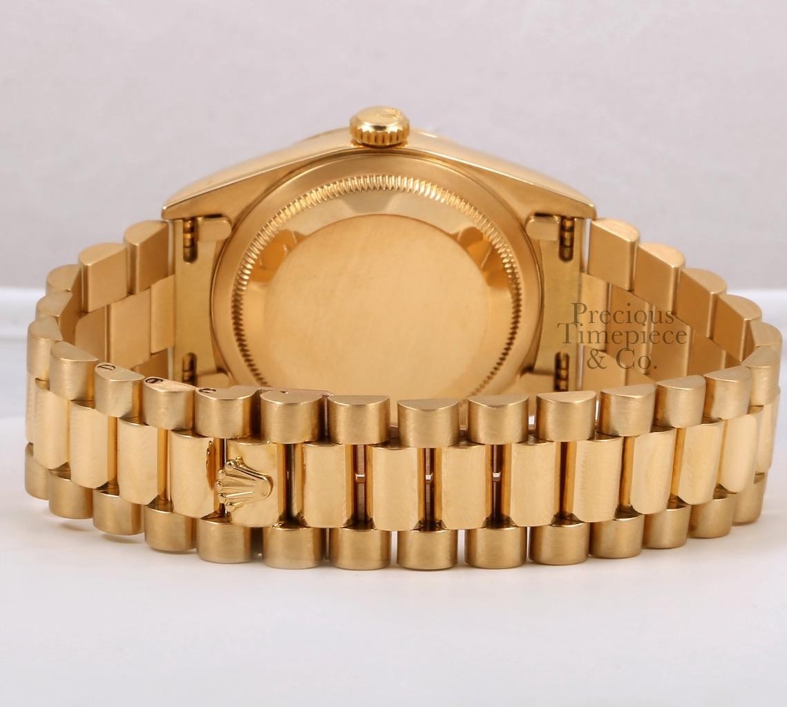 Rolex Day-Date 36mm 18038 President 18K Yellow Gold Fluted Red Diamond Dial