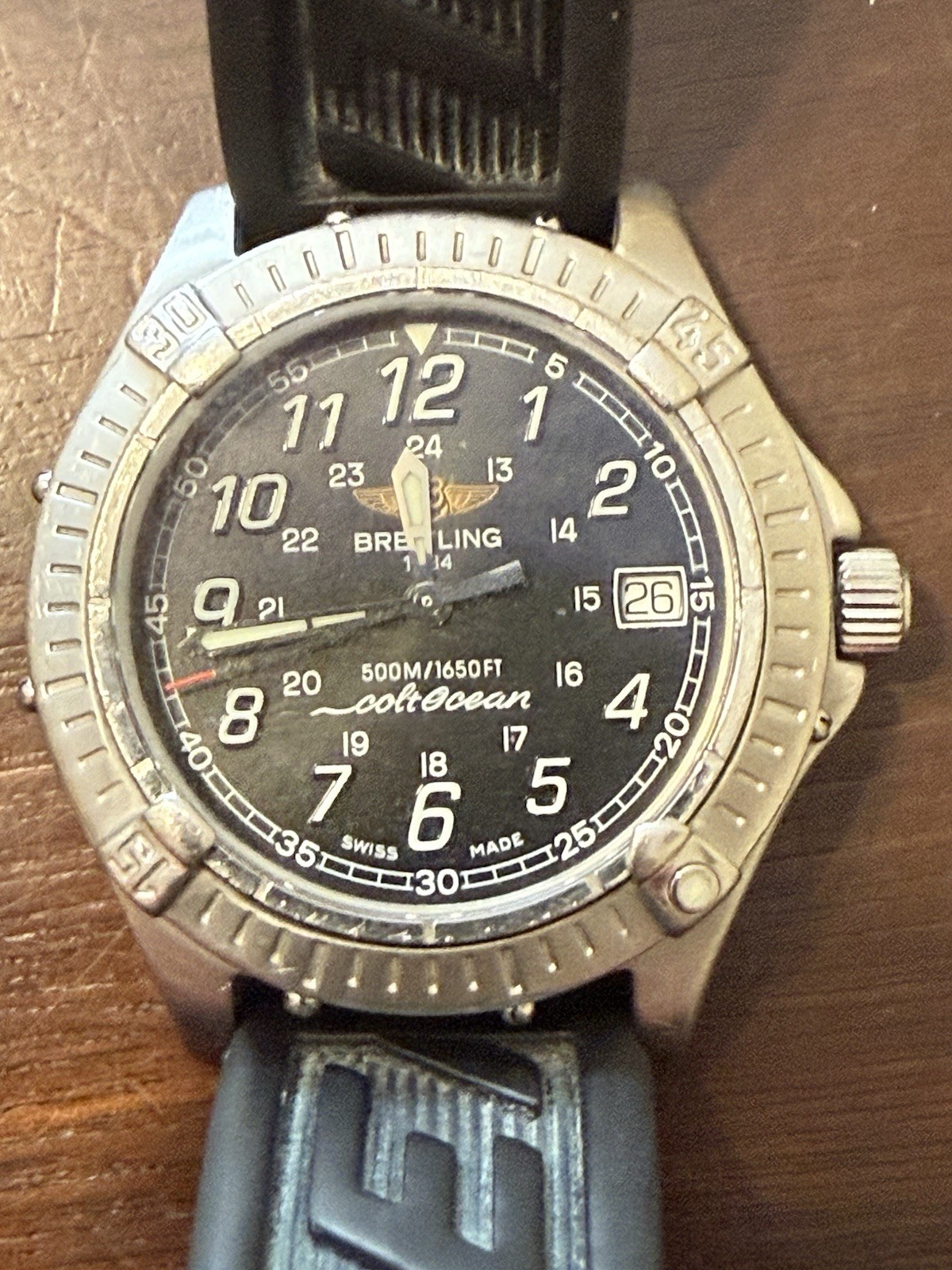 Breitling 1884 Divers Watch Colt Ocean 500M/1650ft A 64050 Quartz Rubber Strap