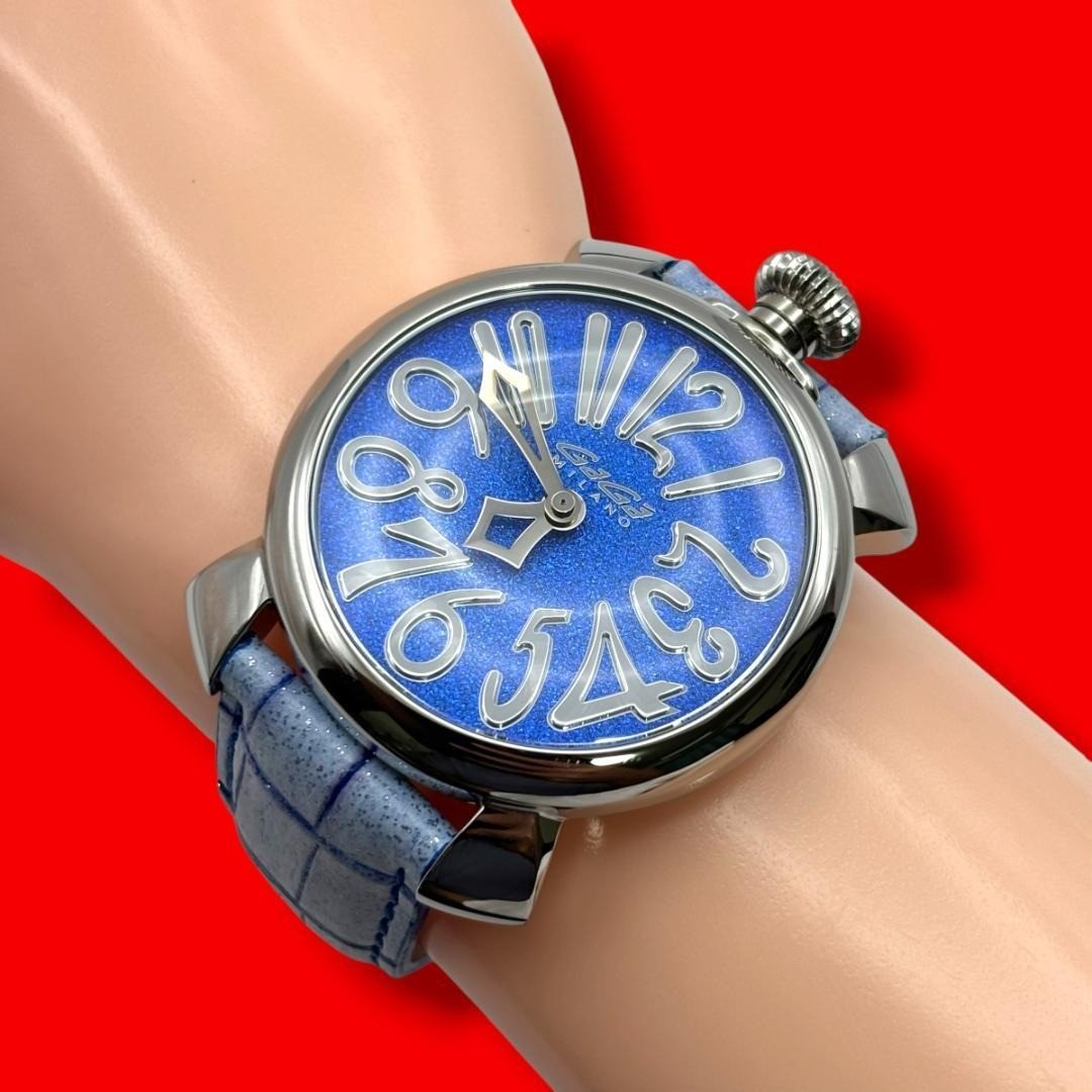 GAGA MILANO Manuale 40 Stardust Quartz Watch Wrist 19cm Used
