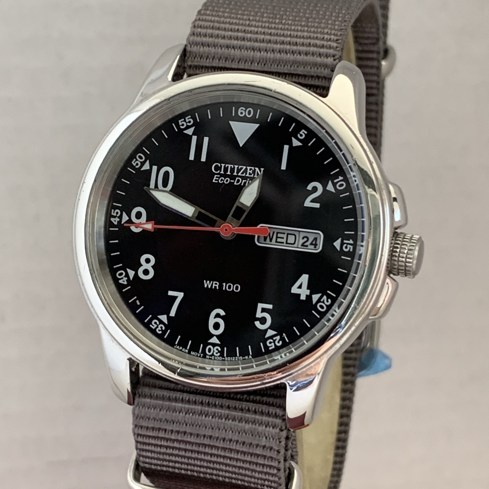 Citizen Men’s Eco-Drive Day & Date Military Style Canvas Strap WatchBM8180-03E