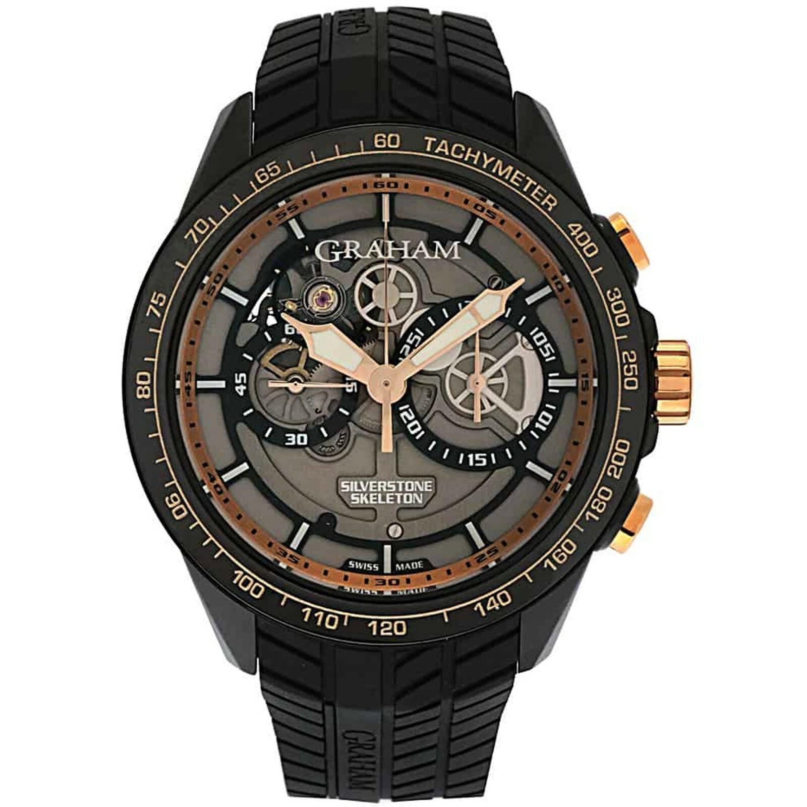 GRAHAM SILVERSTONE RS SKELETON BLAC & GOLD CHRONO 2STAZ.B02A R