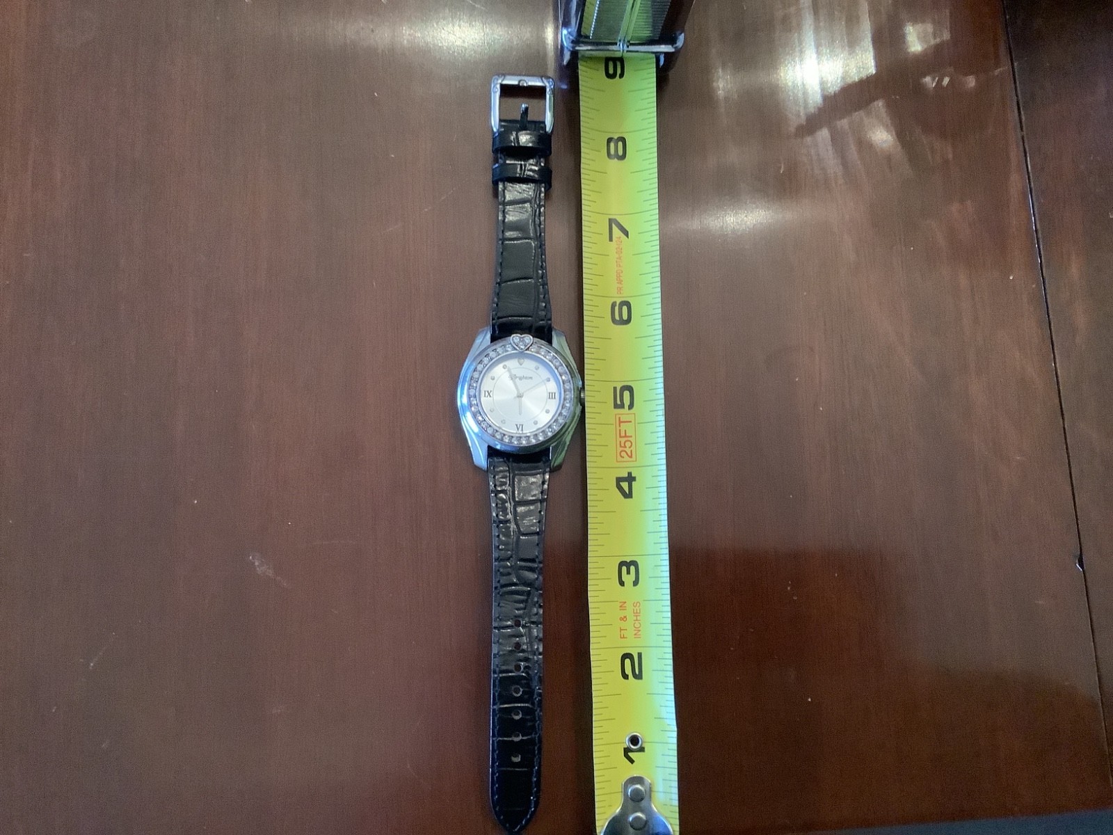 brighton Dana Point watch with swaroski crystal face and leather band