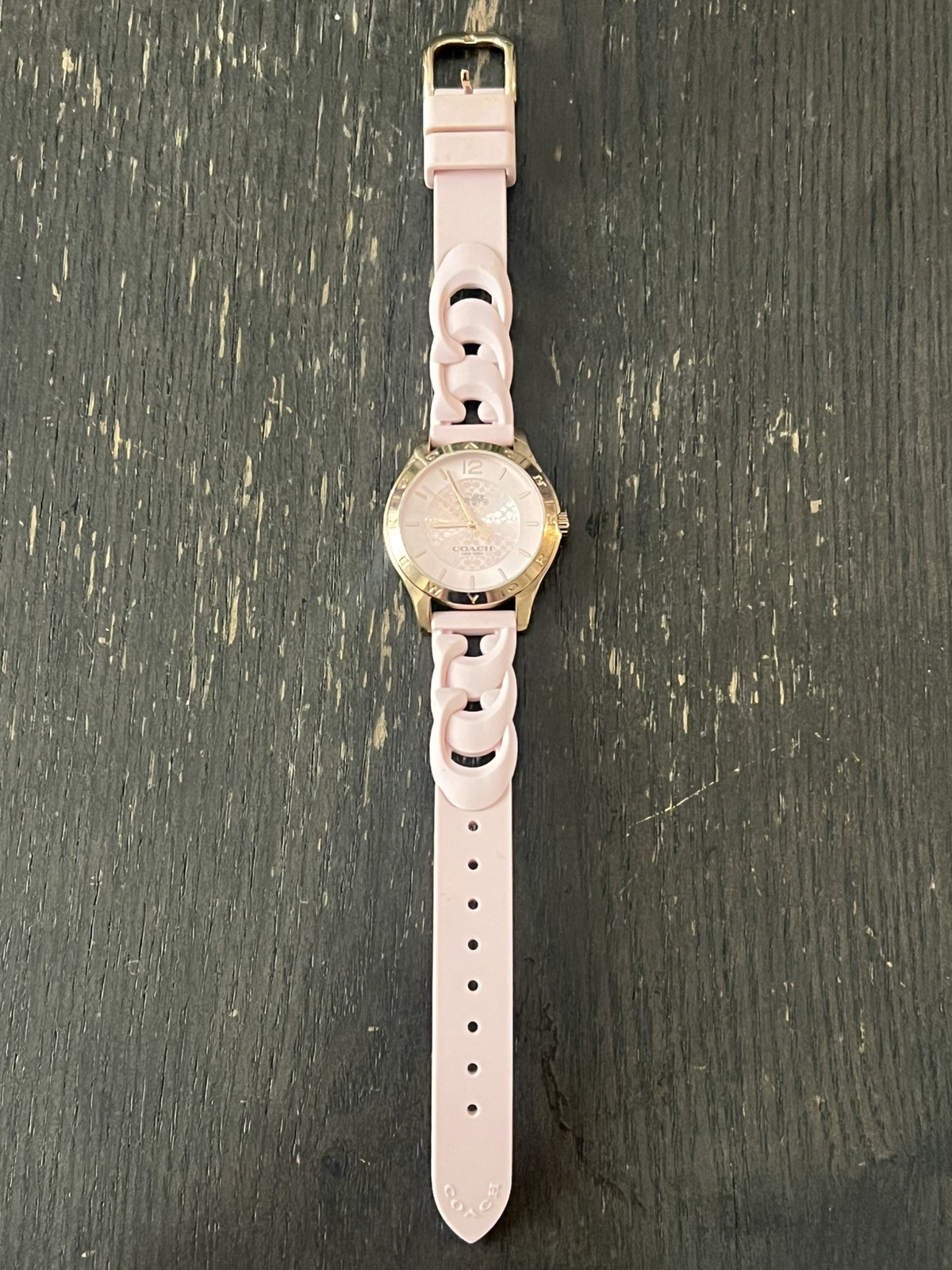 *COACH*~ MADDY PINK on PINK ~ 34mm Mineral Crystal Quartz Movement Women’s Watch