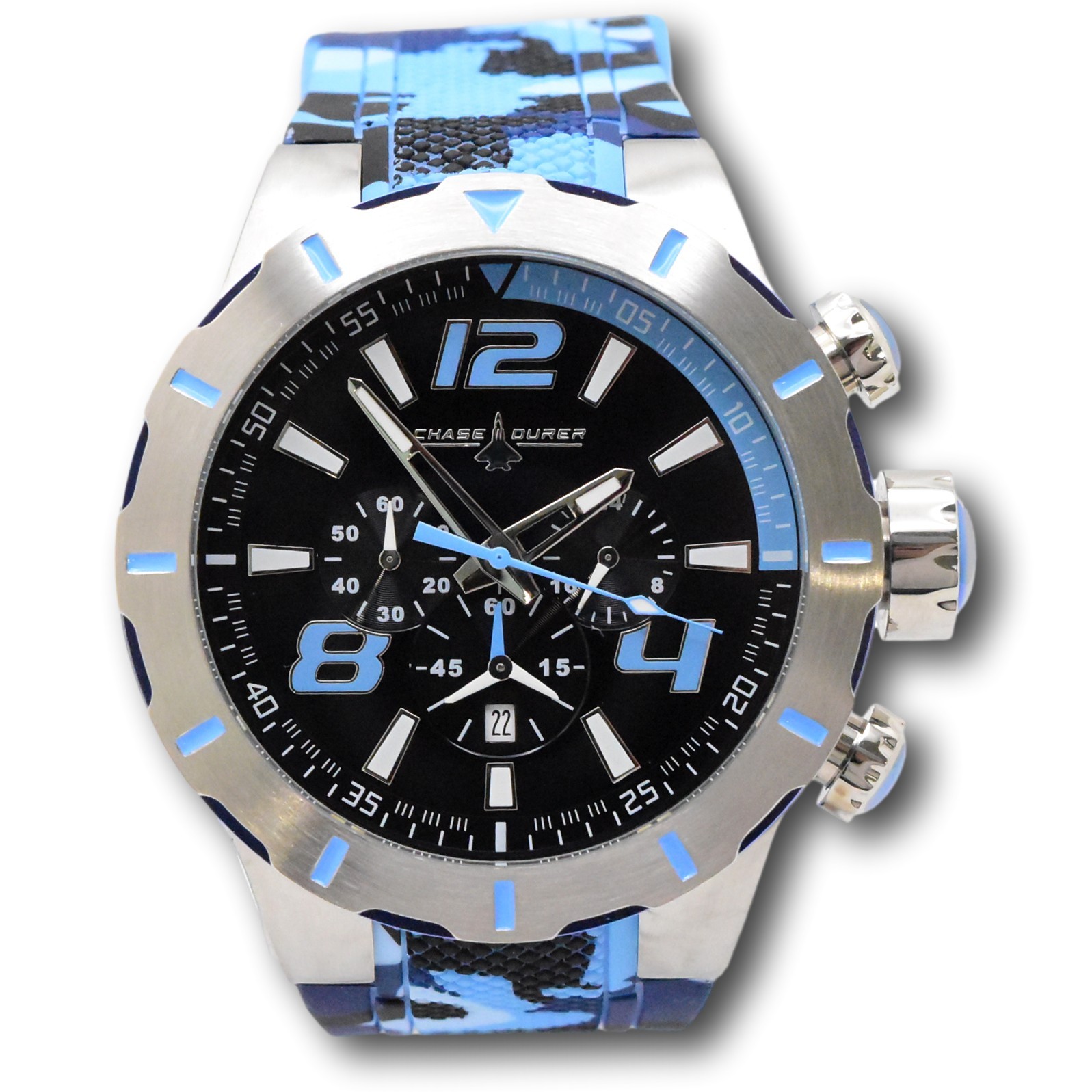 Chase Durer Urban Legion Men’s 52mm Blue Camo Quartz Chrono Watch CDW-0111