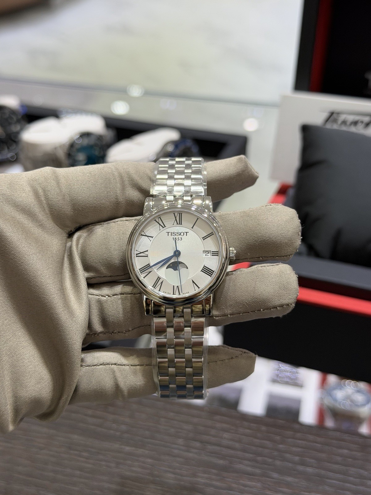 New Tissot T-classic Quartz Carson Premium Lady Moonphase Watch T1222231103300