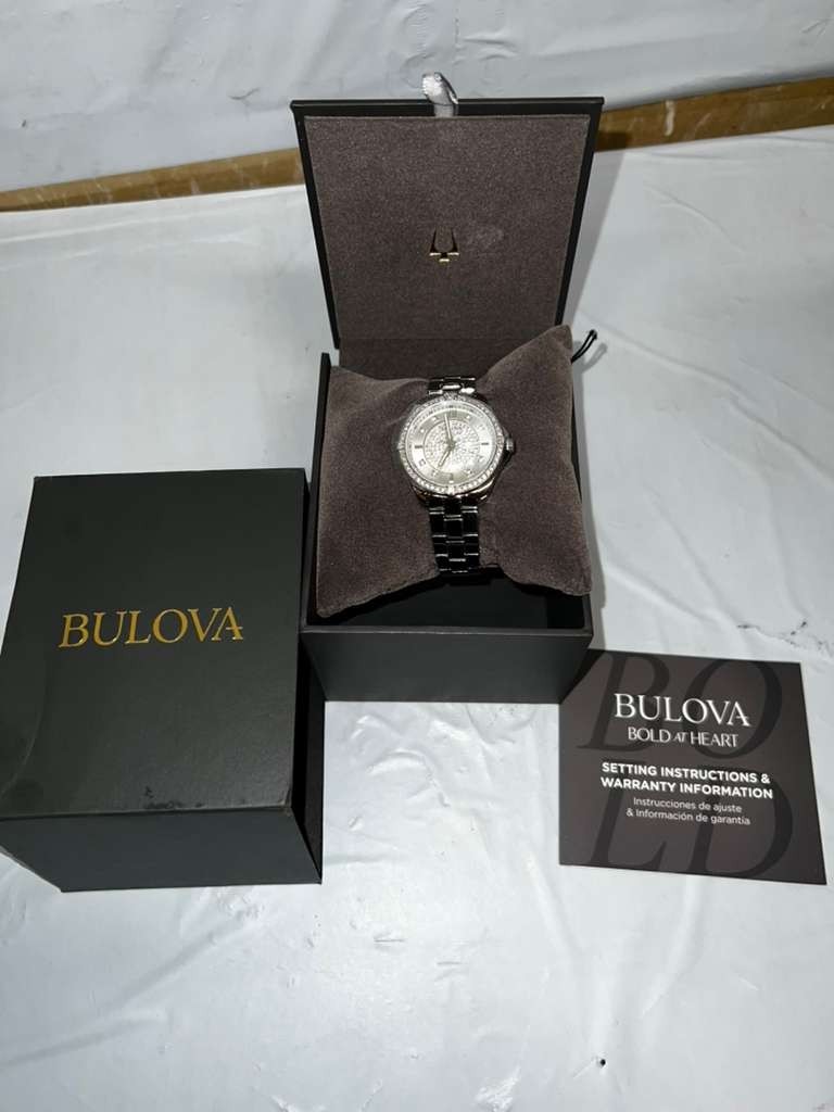 Bulova Ladies’ Classic Crystal Stainless Steel 2-Hand Quartz Watch