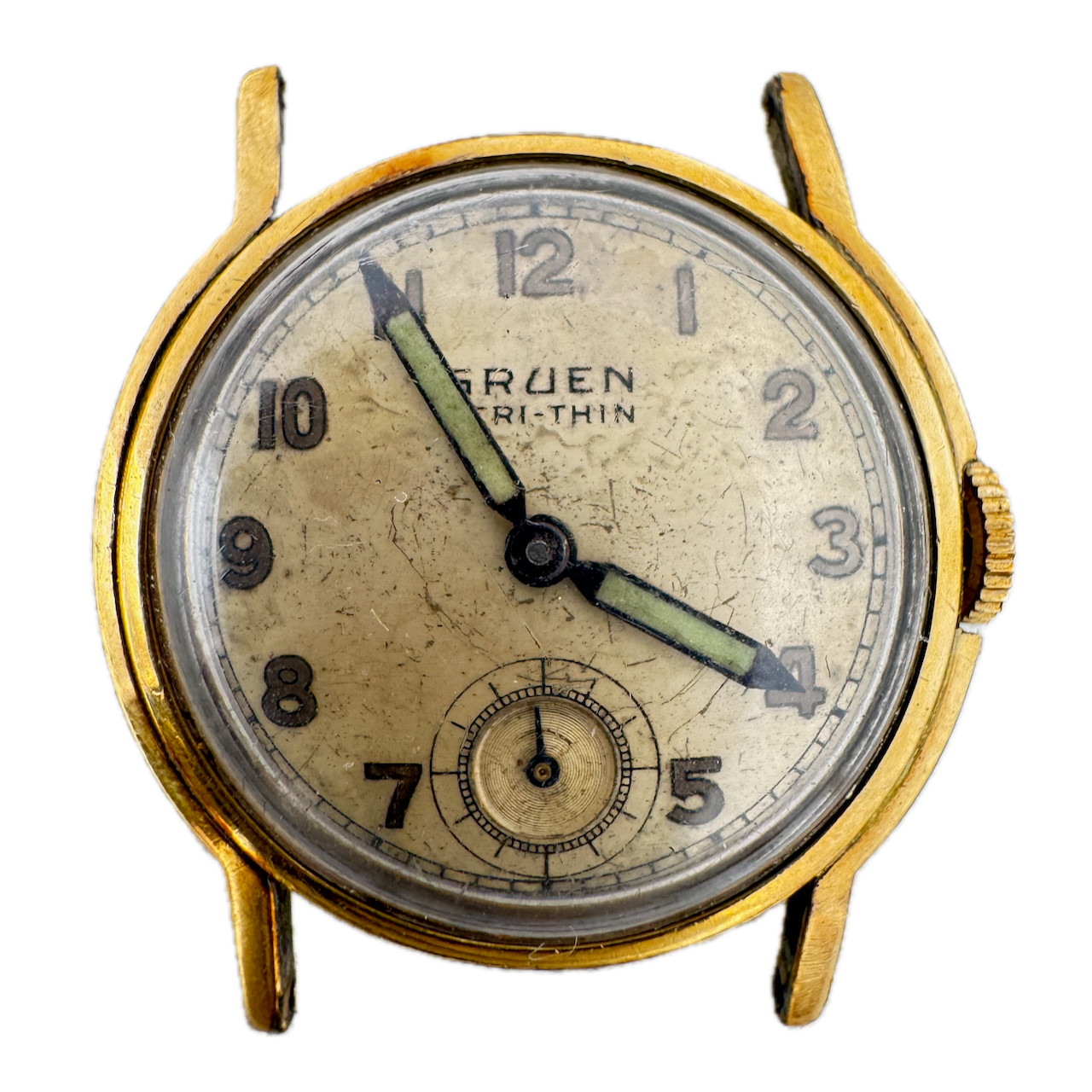 Vintage 28mm Gruen Verithin 15j Men’s Mechanical Wristwatch 411 Swiss 10k GF