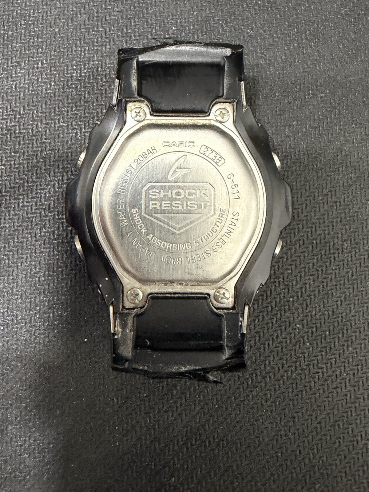 Casio G-Shock G-511 Yellow Dial Ana-Digi Watch No Battery For Parts