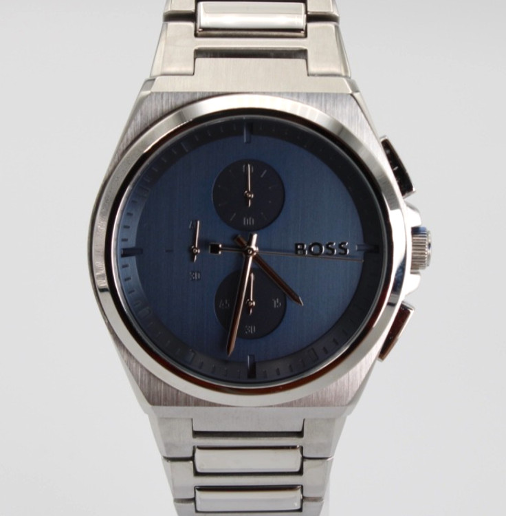 Mens Wristwatch HUGO BOSS STEER 1514048 Chrono Stainless Steel Blue