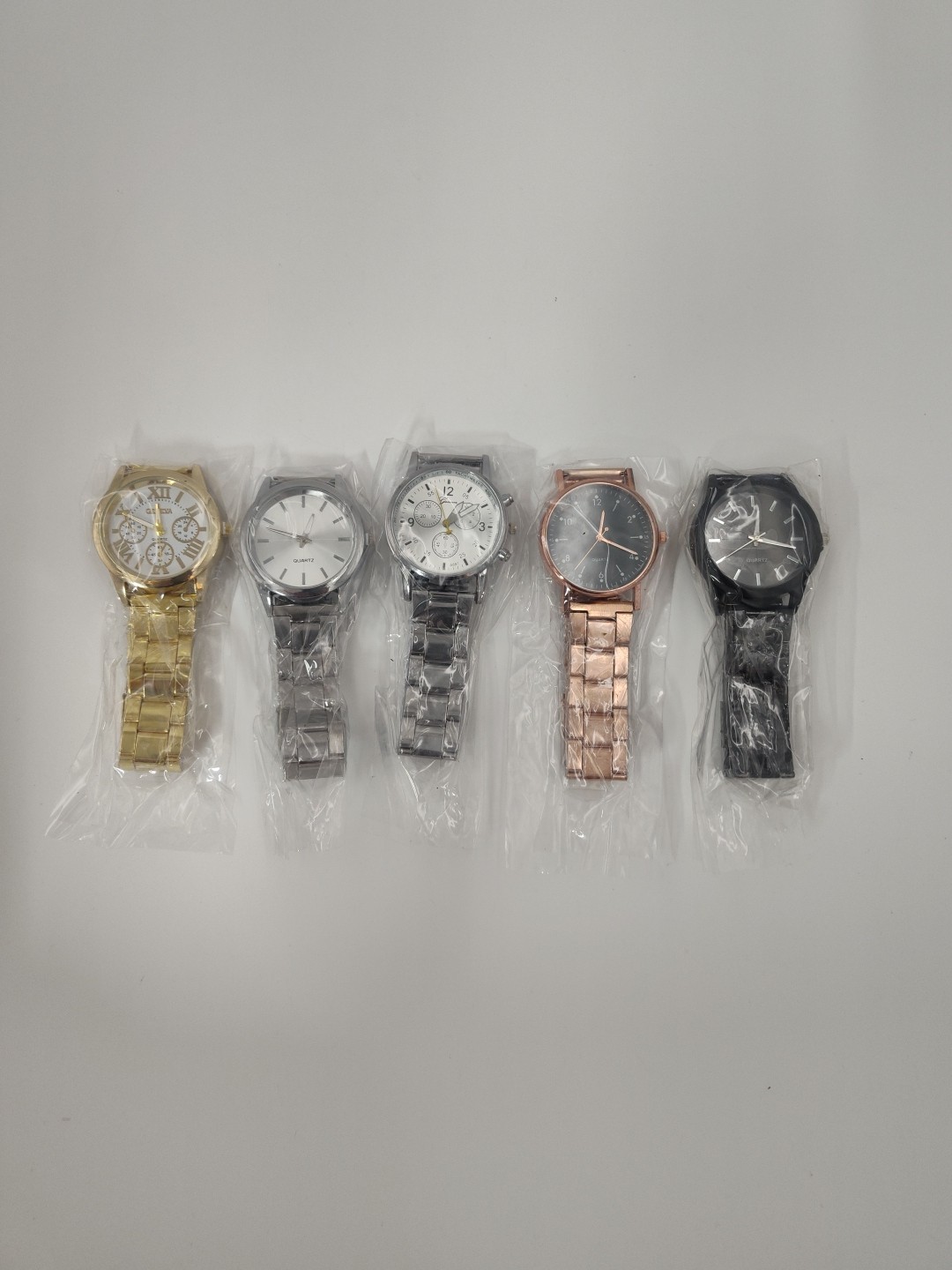 Lot of 5 Men’s Fashion Quartz Watches – Mixed Colors –Mixed Bands – New
