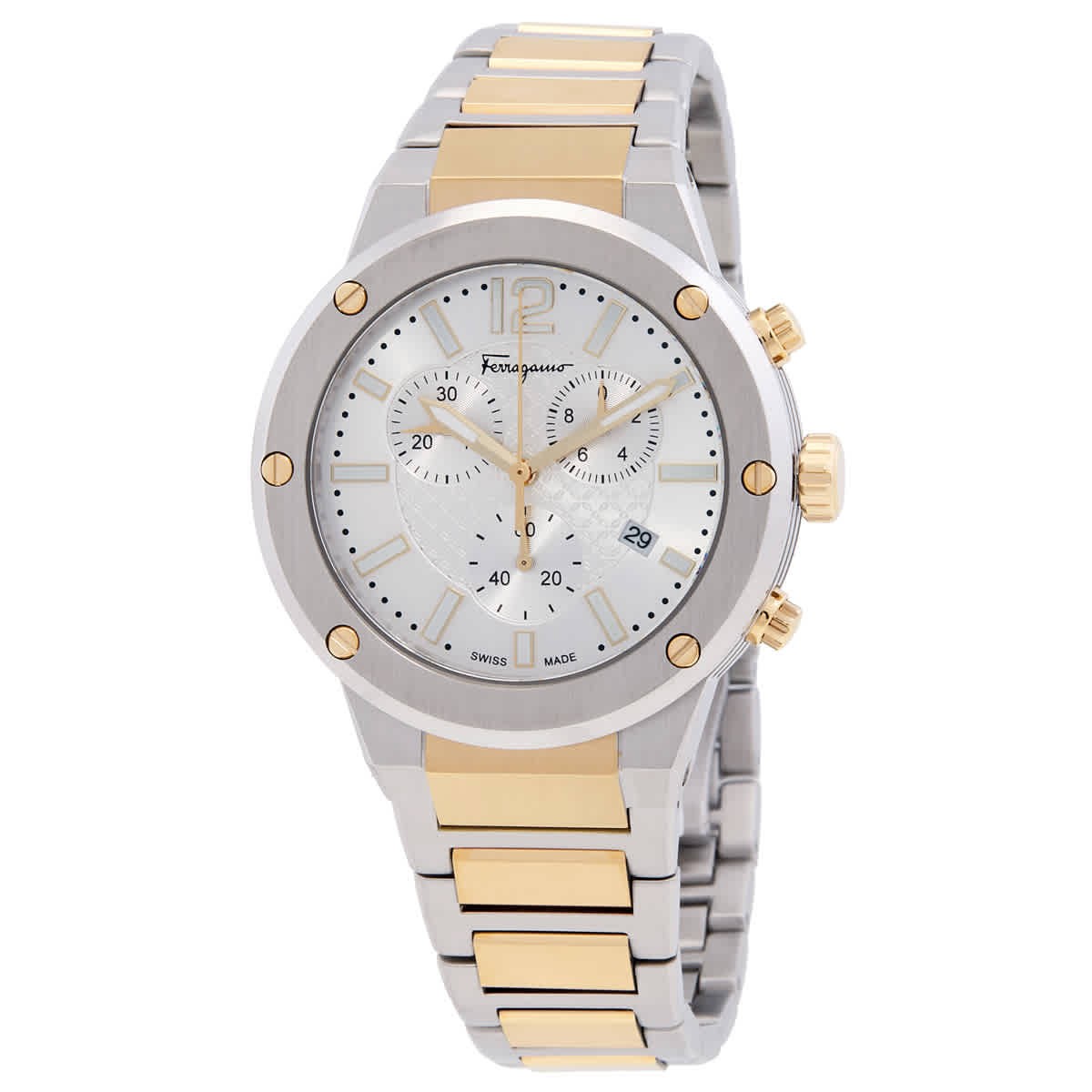Ferragamo F-80 Chronograph Quartz White Dial Men’s Watch SFJE00624