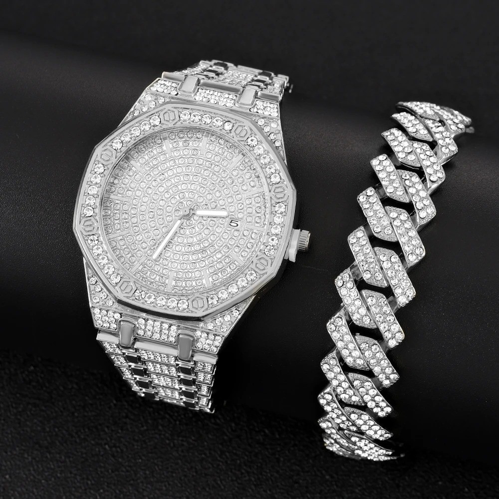 BRAND NEW 2025 Men ICED OUT MOISSANITE/DIAMOND SIMULATED Luxury Watch