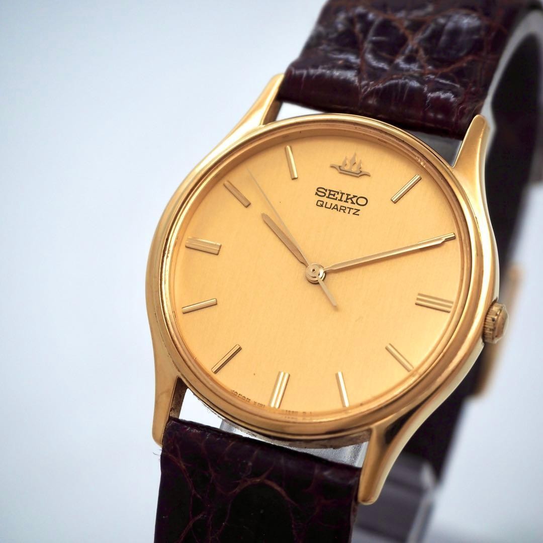 118 working SEIKO watch men’s gold brown vintage watch