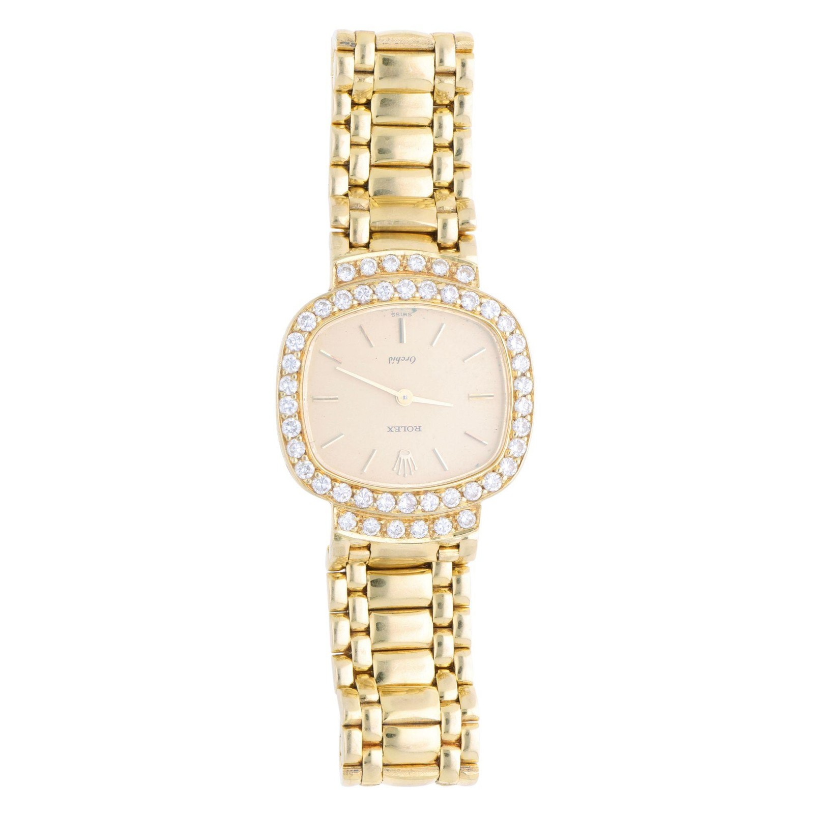 Rolex Orchid 2673 18K Gold 22mm Diamond Bezel 1989 Watch