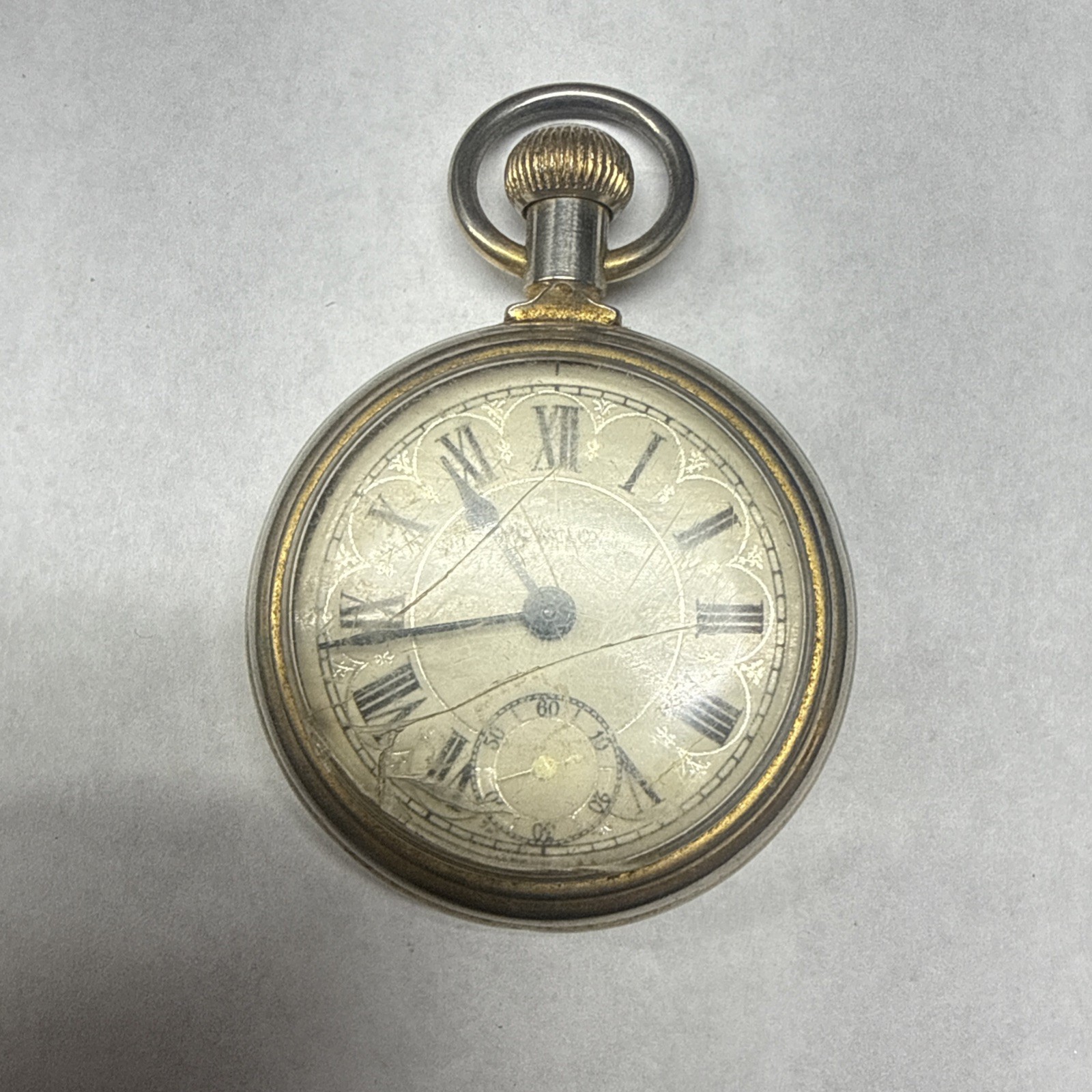 Westclox The Conductor Railroad Train Style Pocket Watch Needs Crystal WORKS
