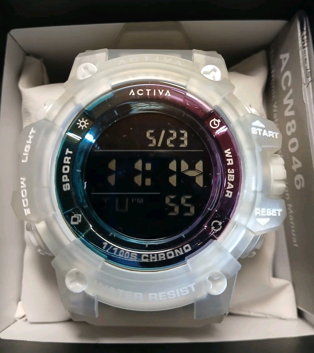 Activa Summit X Invicta Digital Men’s Watch. 50mm White/Blue/Purple ACW8046-001