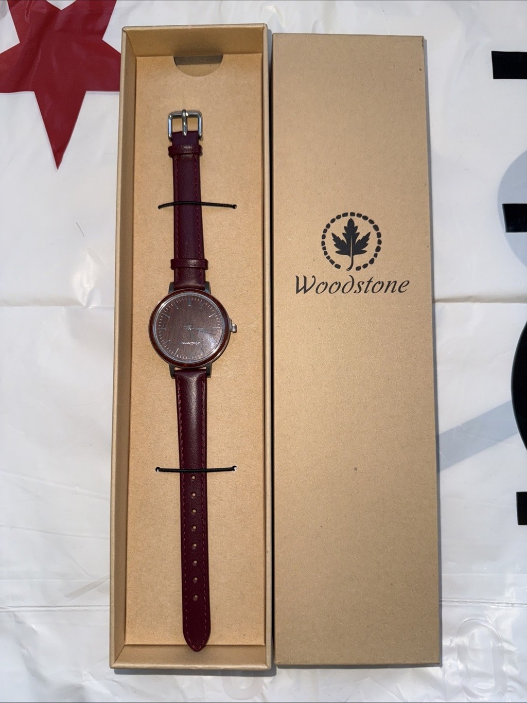 $350 Woodstone Watch NWB Serenity Rosewood-Silver