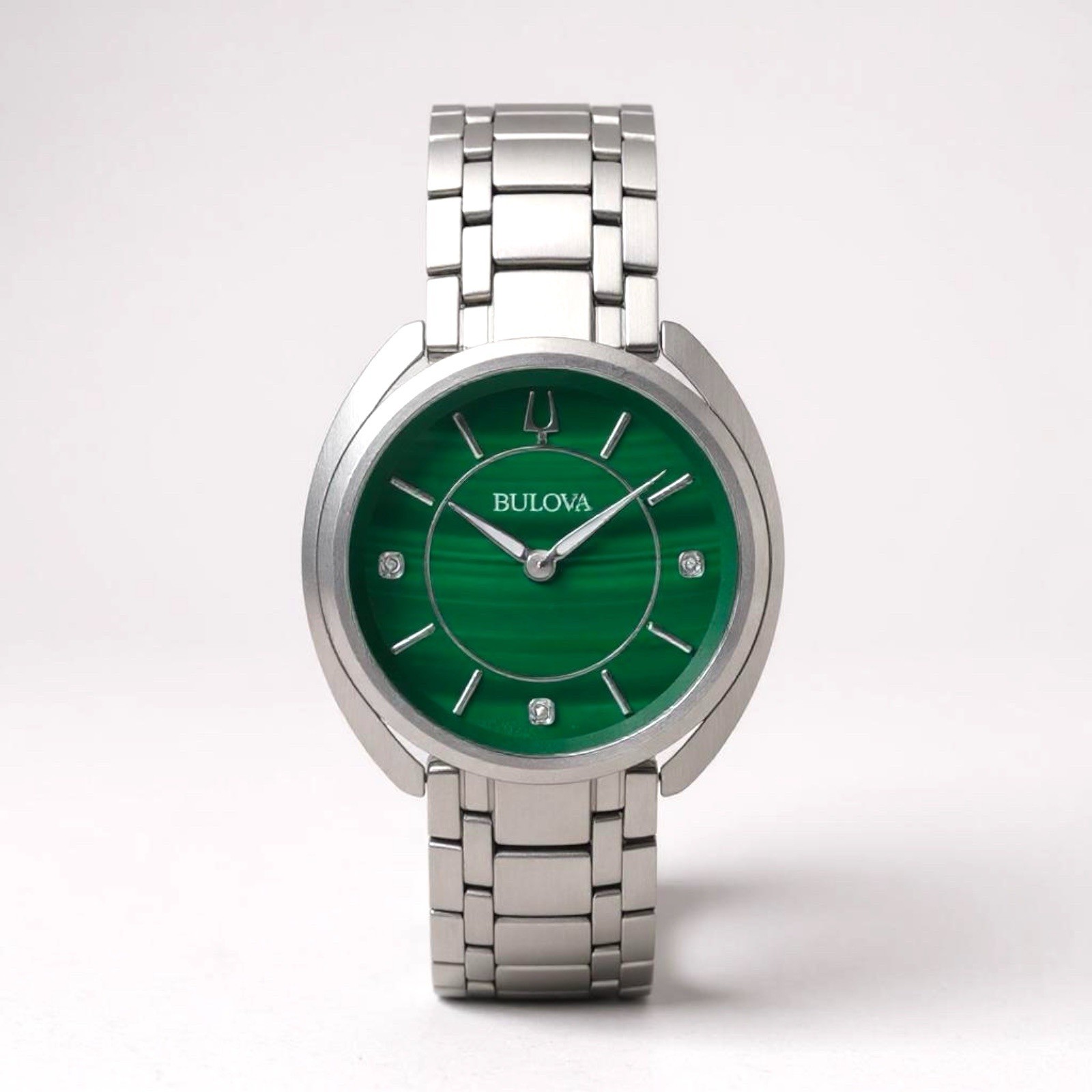 Bulova – Classic Diamond Malachite Stainless Steel Women’s Quartz Watch – 96P256