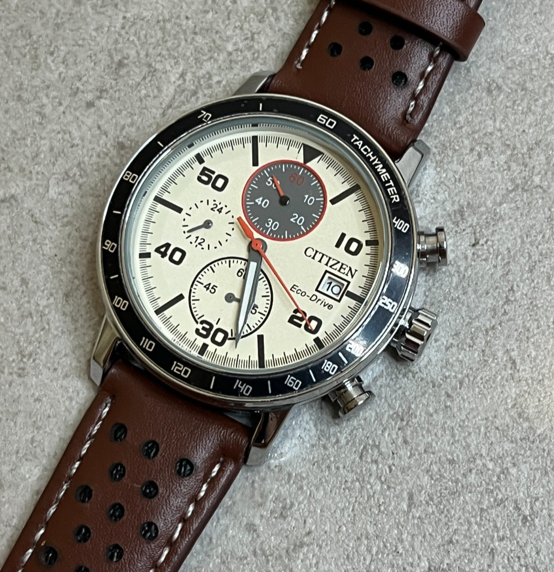 CITIZEN Brycen Eco Drive 44 mm Stainless Chronograph Quartz Watch Men CA0649-06X