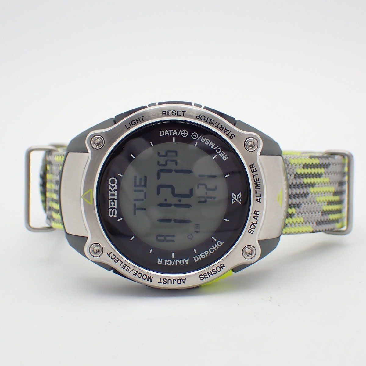 Seiko Prospex Alpinist World Time Solar Watch SBEB035 wrist 23cm