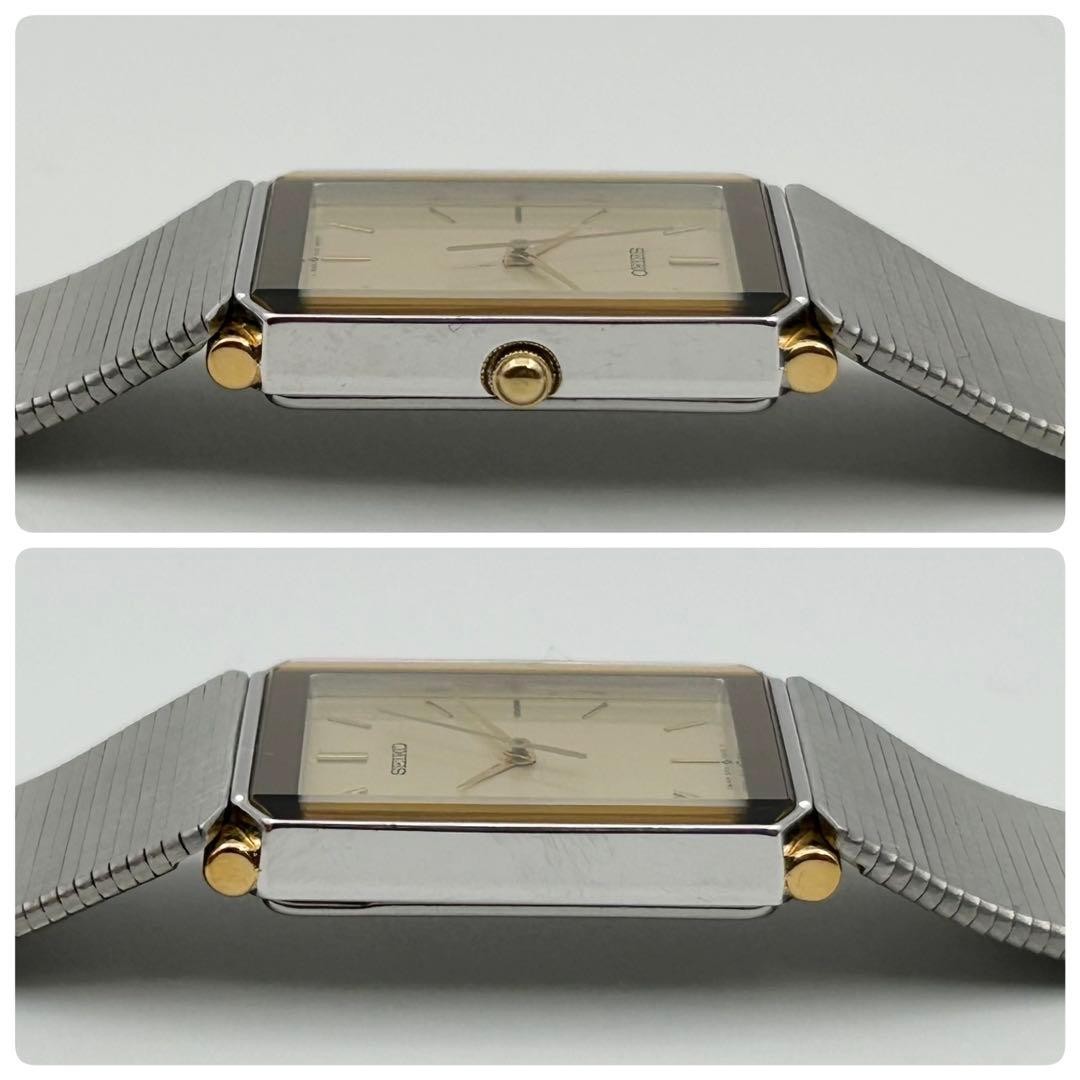 Seiko 5P31-5A8A Rectangular Two-Tone Gold Quartz Watch Japan 0613793
