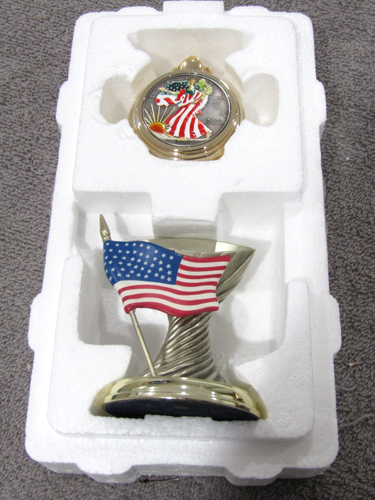 Colorized Painted American Silver Eagle Walking Liberty Pocket Watch