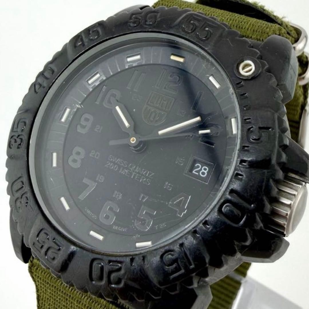 Luminox 3050 3950 Navy SEALs Blackout Quartz Watch Black Japan 072600