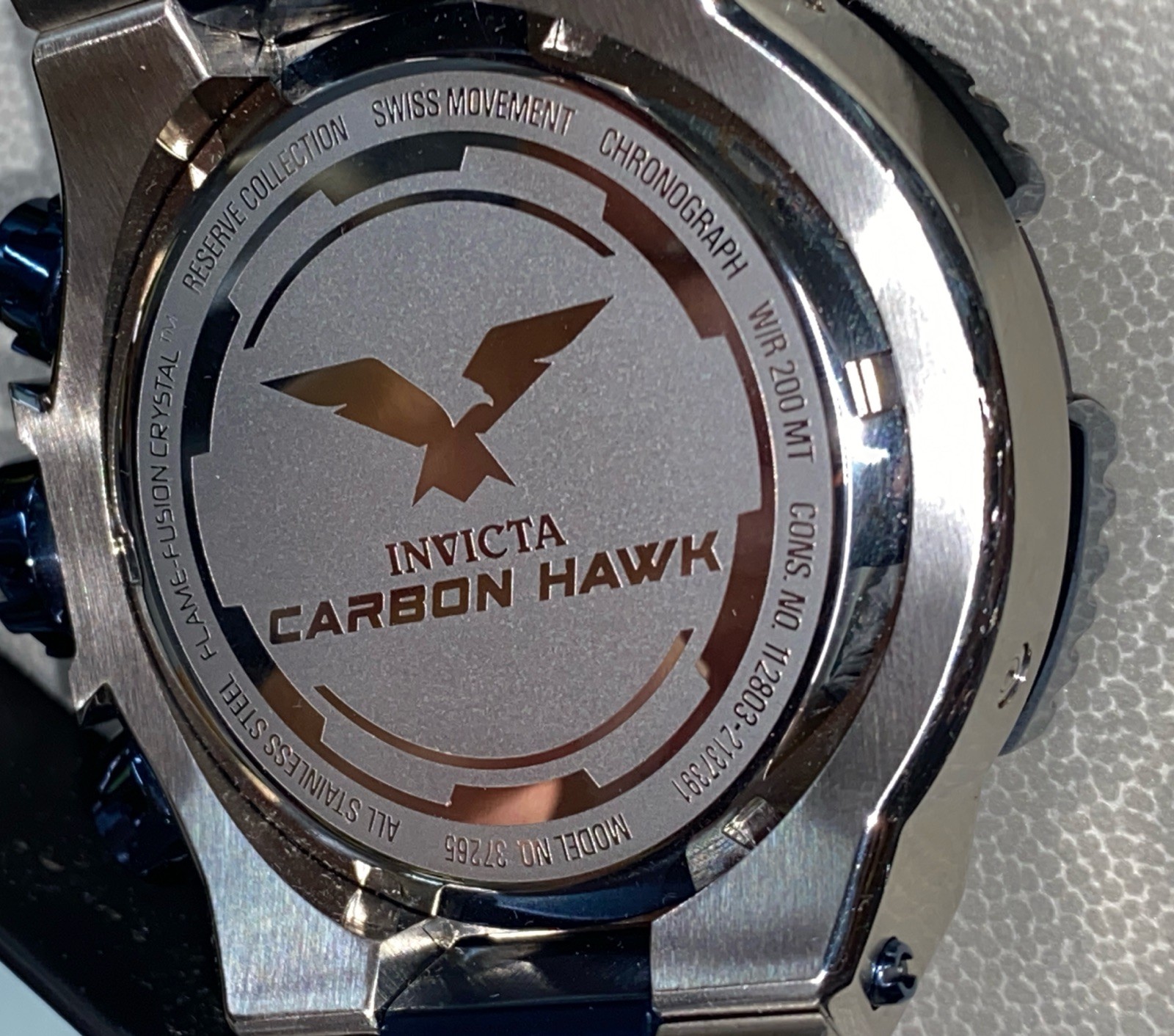 Invicta Reserve Carbon Hawk Chronograph Watch 37265 54mm