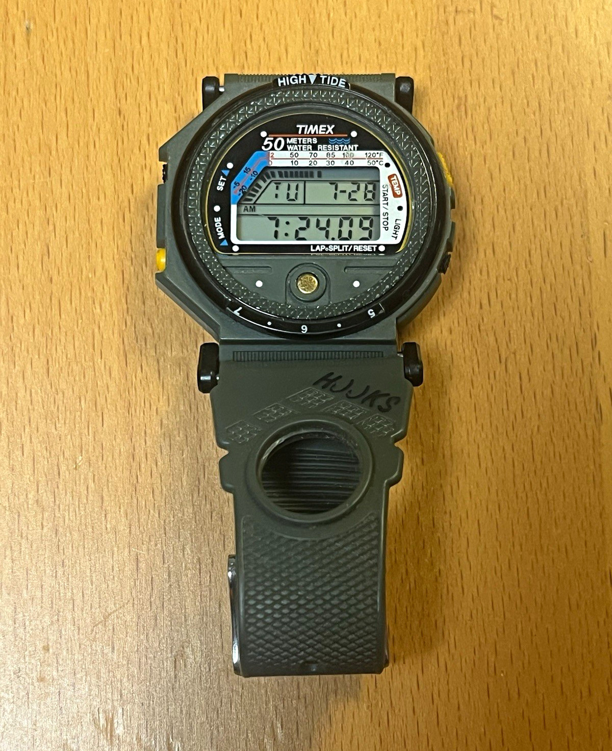 Timex Vintage Blazer 707 Hooks, Digital Watch, 50m WR, Temp, Green Resin Strap