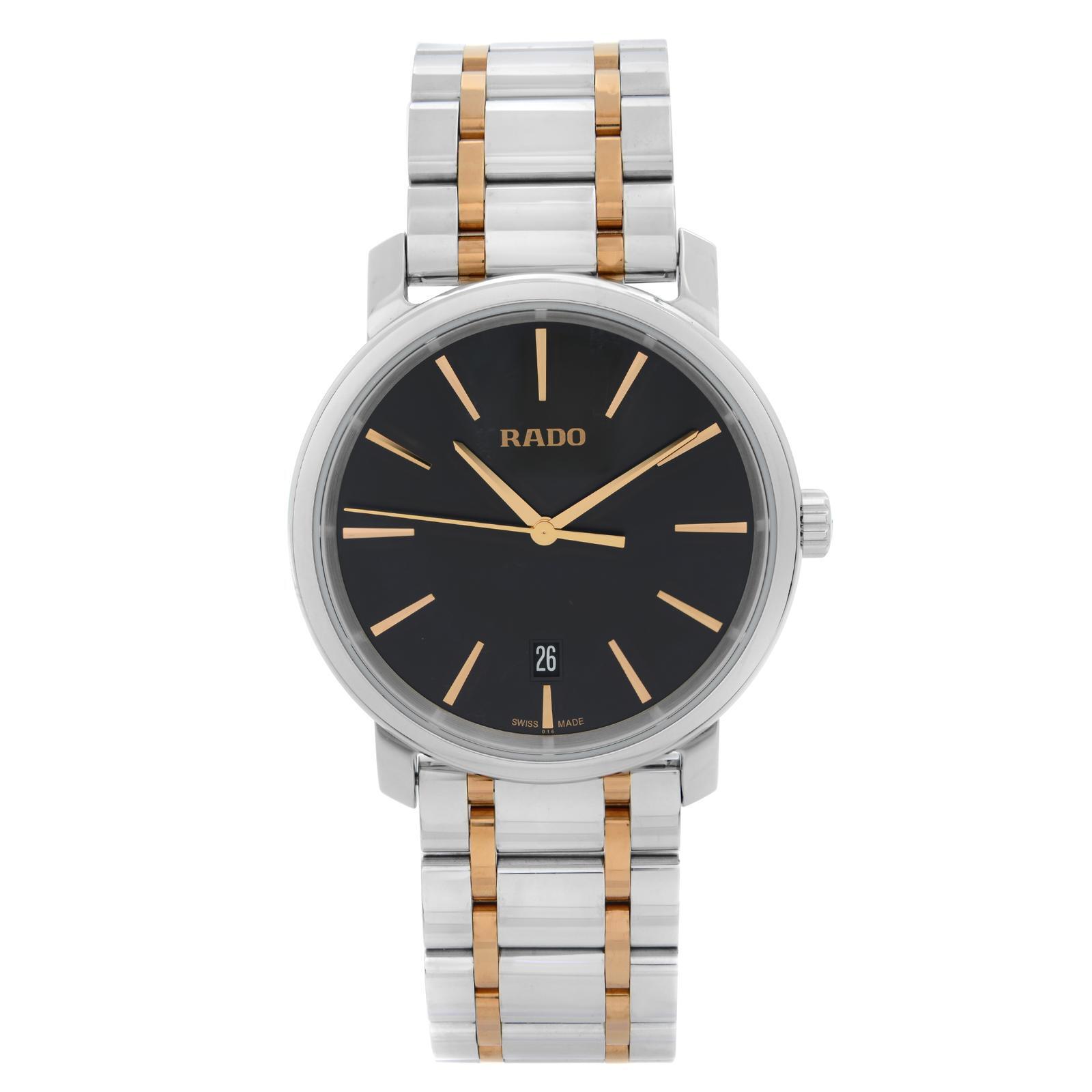 Rado Men’s DiaMaster Black Dial Two-Tone Watch – R14078163 ($1700 MSRP)