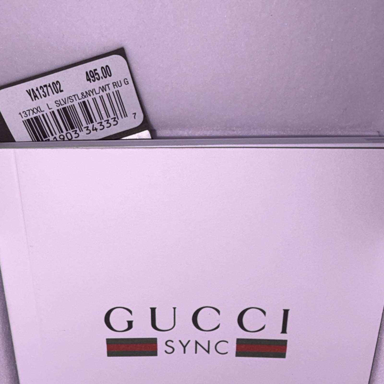Gucci Sync YA137102 Unisex Quartz Date White Rubber Strap 46mm 50m Box