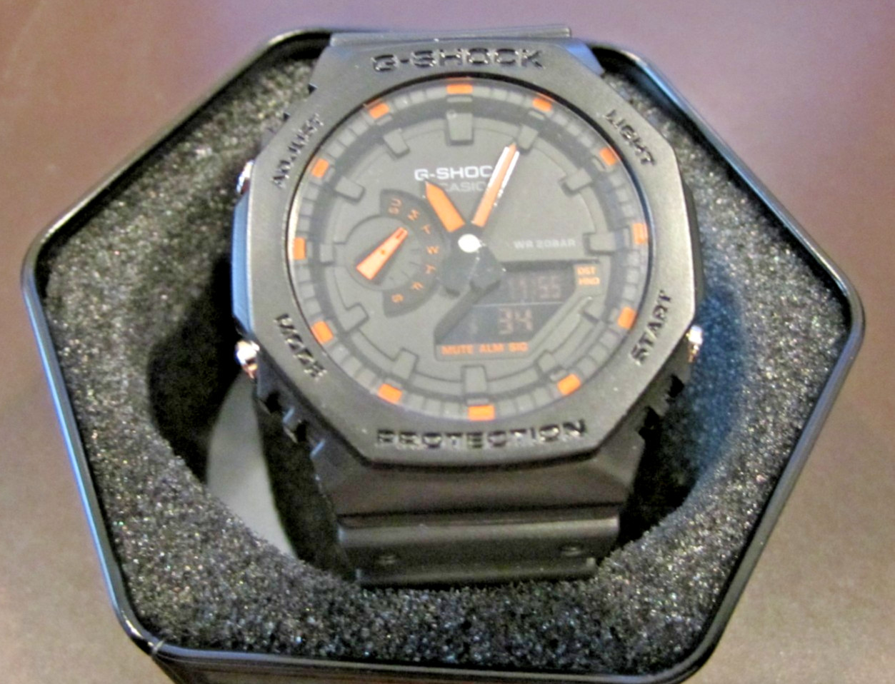 Casio GA-2100 G-Shock Watch – Black Dial Orange Accents
