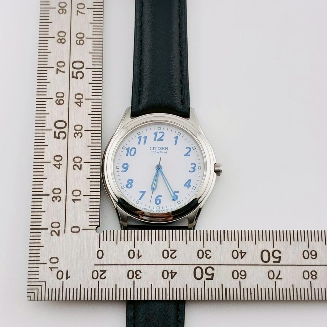 Citizen EcoDrive Watch E031 S048419 Silver Black White Unused Strap Authentic