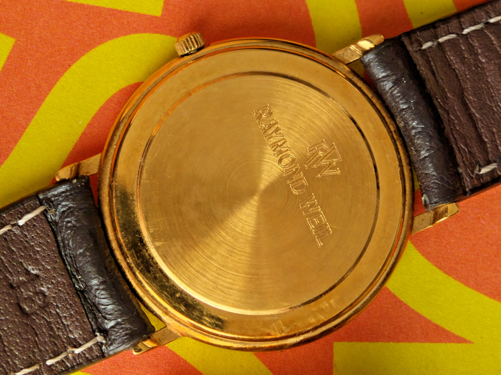 Vintage Raymond Weil Geneve 18K Solid Gold 0.750 Roman Dial Men’s Watch 32mm