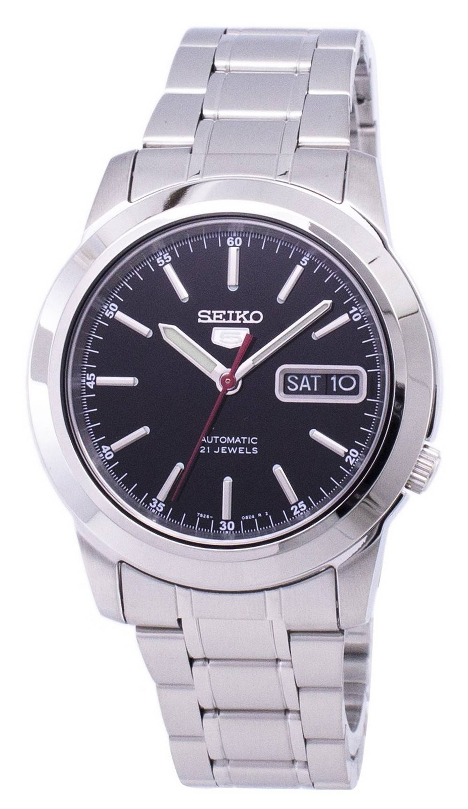Seiko 5 Black Dial Automatic Day-Date 21 Jewels Steel SNKE53K1 Men’s Watch